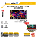 MSI MONITOR 27" MAG 272QPW QD-OLED X28 (QD-OLED 2K 280Hz)/ประกัน 3 Years/BY ITSTORE-ONLINE