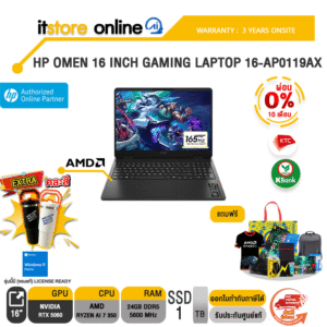 [ผ่อน 0% 10 ด.]HP OMEN 16 INCH GAMING LAPTOP 16-AP0119AX /Ryzen AI 7 350/ประกัน 3 Years Onsite/BY ITSTORE-ONLINE