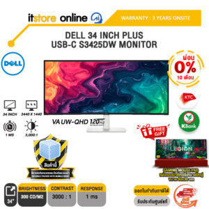 [ผ่อน 0% 10 ด.]DELL 34 INCH PLUS USB-C S3425DW MONITOR (VA UW-QHD 120Hz)/ประกัน 3 Years Onsite/ITSTORE-ONLINE