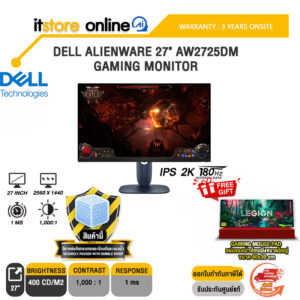 DELL ALIENWARE 27" AW2725DM GAMING MONITOR (IPS 2K 180Hz)/ประกัน 3 Years Onsite/BY ITSTORE-ONLINE
