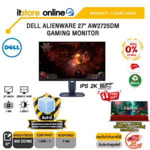 [ผ่อน 0% 10 ด.]DELL ALIENWARE 27" AW2725DM GAMING MONITOR (IPS 2K 180Hz)/ประกัน 3 Years Onsite/BY ITSTORE-ONLINE
