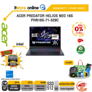 [ผ่อน 0% 10 ด.]ACER PREDATOR HELIOS NEO 16S PHN16S-71-529C /Ultra 5-235HX/ประกัน 3 Years Onsite/BY ITSTORE-ONLINE