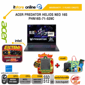 ACER PREDATOR HELIOS NEO 16S PHN16S-71-529C /Ultra 5-235HX/ประกัน 3 Years Onsite/BY ITSTORE-ONLINE
