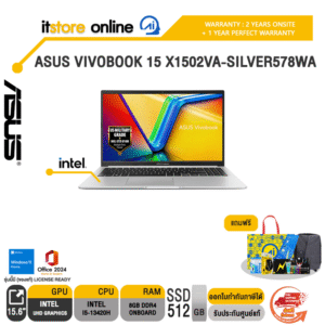 ASUS VIVOBOOK 15 X1502VA-SILVER578WA /i5-13420H/ประกัน 2 Years Onsite + 1 Year Perfect warranty/BY ITSTORE-ONLINE