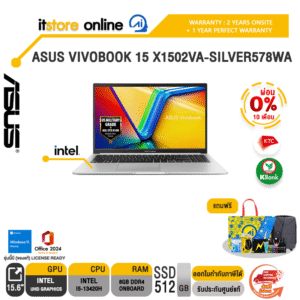[ผ่อน 0% 10 ด.]ASUS VIVOBOOK 15 X1502VA-SILVER578WA /i5-13420H/ประกัน 2 Years Onsite + 1 Year Perfect warranty/BY ITSTORE-ONLINE