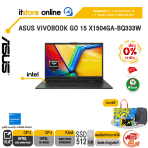[ผ่อน 0% 10 ด.]ASUS VIVOBOOK GO 15 X1504GA-BQ333W /i3-N305/ประกัน 2 Years Onsite + 1 Year Perfect warranty/BY ITSTORE-ONLINE