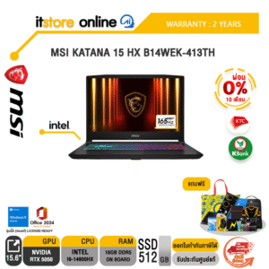 [ผ่อน 0% 10 ด.]MSI KATANA 15 HX B14WEK-413TH /i9-14900HX/ประกัน 2 Years/BY ITSTORE-ONLINE