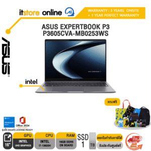ASUS EXPERTBOOK P3 P3605CVA-MB0253WS /i7-13620H/ประกัน 3 Years Onsite + 1 Year Perfect Warranty/BY ITSTORE-ONLINE