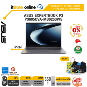 [ผ่อน 0% 10 ด.]ASUS EXPERTBOOK P3 P3605CVA-MB0253WS /i7-13620H/ประกัน 3 Years Onsite + 1 Year Perfect Warranty/BY ITSTORE-ONLINE