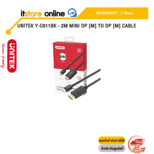 UNITEK Y-C611BK - 2M MINI DP [M] TO DP [M] CABLE /ประกัน 2 Years/BY ITSTORE-ONLINE