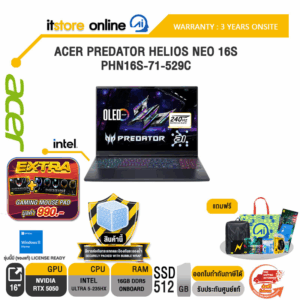 ACER PREDATOR HELIOS NEO 16S PHN16S-71-529C /Ultra 5-235HX/ประกัน 3 Years Onsite/BY ITSTORE-ONLINE