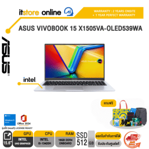 ASUS VIVOBOOK 15 X1505VA-OLED539WA /i5-13420H/ประกัน 2 Years Onsite + 1 Year Perfect warranty/BY ITSTORE-ONLINE