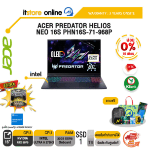 [ผ่อน 0% 10 ด.]ACER PREDATOR HELIOS NEO 16S PHN16S-71-968P /Ultra 9 275HX/ประกัน 3 Years Onsite/BY ITSTORE-ONLINE