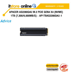 Apacer AS2280Q4U M.2 PCIe Gen4 x4 (NVMe) 1TB (7,300/6,000MB/s) - AP1TBAS2280Q4U-1 /ประกัน 3 Years