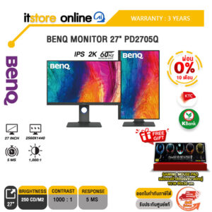 [ผ่อน 0% 10 ด.] BENQ MONITOR 27" PD2705Q (IPS 2K/60Hz) /ประกัน 3 Years/BY ITSTORE-ONLINE