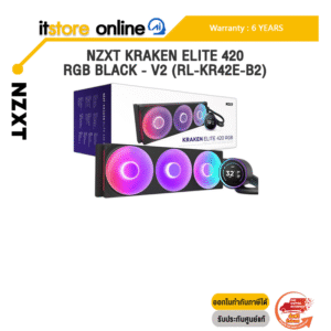 NZXT KRAKEN ELITE 420 RGB BLACK - V2 (RL-KR42E-B2) /ประกัน 6 Years/BY ITSTORE-ONLINE