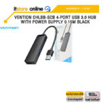 VENTION CHLBB-SCB 4-PORT USB 3.0 HUB WITH POWER SUPPLY 0.15M BLACK /ประกัน 1 Year/BY ITSTORE-ONLINE