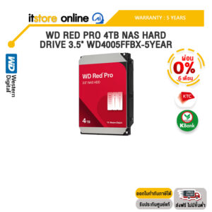 [ผ่อน 0% 6 ด.]WD RED PRO 4TB NAS HARD DRIVE 3.5" WD4005FFBX-5YEAR /ประกัน 5 Years/BY ITSTORE-ONLINE