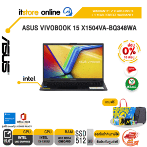 [ผ่อน 0% 10 ด.] ASUS VIVOBOOK 15 X1504VA-BQ348WA /i3-1315U/ประกัน 2 YEARS Onsite service+ 1Y Perfect warranty/BY ITSTORE-ONLINE