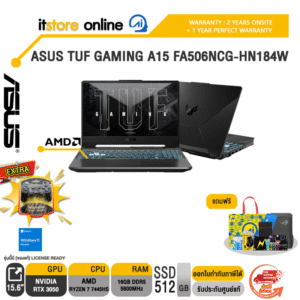 ASUS TUF GAMING A15 FA506NCG-HN184W /R7 7445HS/ประกัน 2 YEARS Onsite service+ 1Y Perfect warranty/BY ITSTORE-ONLINE