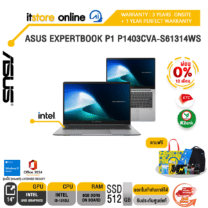 [ผ่อน 0% 10 ด.]ASUS EXPERTBOOK P1 P1403CVA-S61314WS /i3-1315U /ประกัน 3 Years Onsite + 1 Year Perfect Warranty/BY ITSTORE-ONLINE
