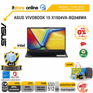 [ผ่อน 0% 10 ด.] ASUS VIVOBOOK 15 X1504VA-BQ348WA /i3-1315U/ประกัน 2 YEARS Onsite service+ 1Y Perfect warranty/BY ITSTORE-ONLINE