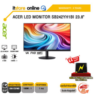 ACER LED MONITOR SB242YH1BI 23.8" (VA FHD 100Hz)/ประกัน 3 Years/BY ITSTORE-ONLINE