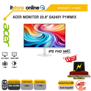 ACER MONITOR 23.8" SA243Y P1WMIX (IPS FHD 144Hz)/ประกัน 3 Years/BY ITSTORE-ONLI