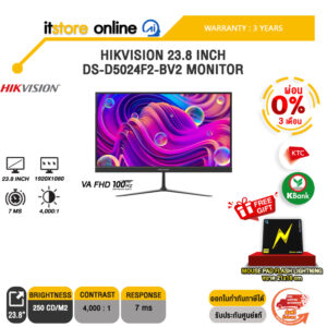 [ผ่อน 0% 3 ด.]HIKVISION 23.8 INCH DS-D5024F2-BV2 MONITOR (VA FHD/100Hz)/ประกัน 3 Years/BY ITSTORE ONLINE