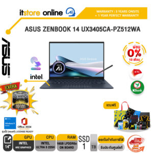 [ผ่อน 0% 10 ด.]ASUS ZENBOOK 14 UX3405CA-PZ512WA /Ultra 5 225H/ประกัน 3 Years Onsite + 1 Year Perfect warranty/BY ITSTORE-ONLINE