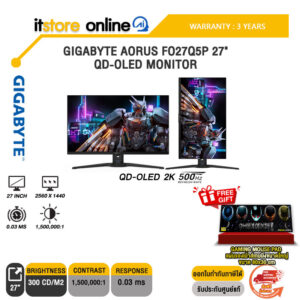 GIGABYTE AORUS FO27Q5P 27" QD-OLED MONITOR (QD-OLED 2K 500Hz)/ประกัน 3 Years/BY ITSTORE-ONLINE