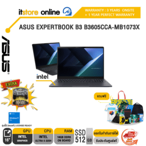 ASUS EXPERTBOOK B3 B3605CCA-MB1073X /Ultra 5 225H /ประกัน 3 Years Onsite + 1 Year Perfect Warranty/BY ITSTORE-ONLINE