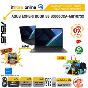 [ผ่อน 0% 10 ด.] ASUS EXPERTBOOK B3 B3605CCA-MB1073X /Ultra 5 225H /ประกัน 3 Years Onsite + 1 Year Perfect Warranty/BY ITSTORE-ONLINE