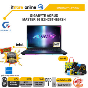 GIGABYTE AORUS MASTER 16 BZHC6THE64SH /Ultra 9 275HX/ประกัน 3 Years/BY ITSTORE-ONLINE