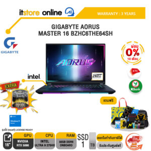 [ผ่อน 0% 10 ด.]GIGABYTE AORUS MASTER 16 BZHC6THE64SH /Ultra 9 275HX/ประกัน 3 Years/BY ITSTORE-ONLINE