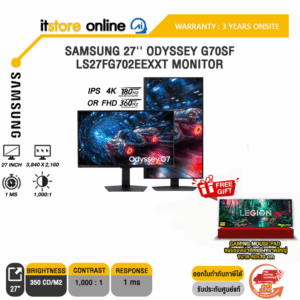 SAMSUNG 27'' ODYSSEY G70SF LS27FG702EEXXT MONITOR (IPS 180Hz (4K), 360Hz (FHD))/ประกัน 3 Years Onsite/BY ITSTORE-ONLINE