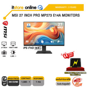 MSI 27 INCH PRO MP273 E14A MONITORS (IPS FHD 144Hz)/ประกัน 3 Years/BY ITSTORE-ONLINE