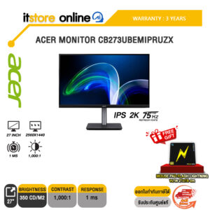 ACER MONITOR CB273Ubemipruzx(IPS/2K/75Hz)/ประกัน 3 years /BY ITSTORE-ONLINE