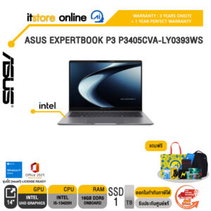 ASUS EXPERTBOOK P3 P3405CVA-LY0393WS /i5-13420H/ประกัน 3 Years Onsite + 1 Year Perfect Warranty/BY ITSTORE-ONLINE