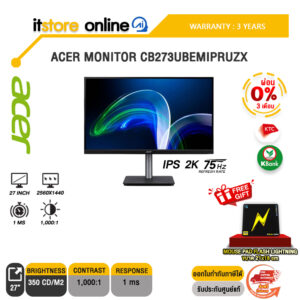 [ผ่อน 0% 6ด.]ACER MONITOR CB273Ubemipruzx(IPS/2K/75Hz)/ประกัน 3 years /BY ITSTORE-ONLINE