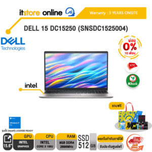 [ผ่อน 0% 10 ด.]DELL 15 DC15250 (SNSDC1525004) /Core 3 100U/ประกัน 3 Years Onsite/BY ITSTORE-ONLINE