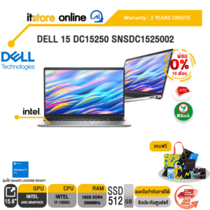 [ผ่อน 0% 10 ด.]DELL 15 DC15250 SNSDC1525002 /i7-1355U/ประกัน 3 Years Onsite/BY ITSTORE-ONLINE