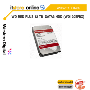 WD RED PLUS 12 TB  SATA3 HDD (WD120EFBX)/ประกัน 3Years/BY ITSTORE-ONLINE