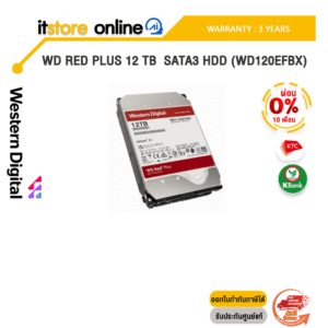 [ผ่อน 0% 10 ด.]WD RED PLUS 12 TB  SATA3 HDD (WD120EFBX)/ประกัน 3Years/BY ITSTORE-ONLINE