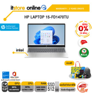 [ผ่อน 0% 10 ด.]HP LAPTOP 15-FD1470TU /Ultra 5 125H/ประกัน 2 Years Onsite/BY ITSTORE-ONLINE