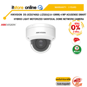 [ผ่อน 0% 3 ด.] HIKVISION  DS-2CD2743G2-LIZS2U(2.8-12MM) 4 MP Acusense Smart Hybrid Light Motorized Varifocal Dome Network Camera  /ประกัน 3 Years /BY ITSTORE-ONLINE