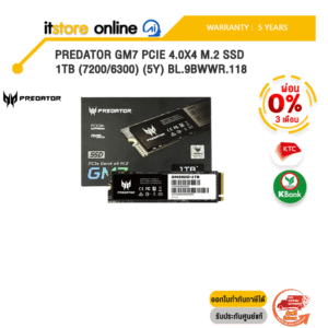 [ผ่อน 0% 3 ด.] PREDATOR GM7 PCIE 4.0X4 M.2 SSD 1TB (7200/6300) (5Y) BL.9BWWR.118 /ประกัน 5 Years/BY ITSTORE-ONLINE