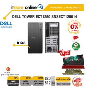[ผ่อน 0% 10 ด.]DELL TOWER ECT1250 SNSECT125014 /i3 14100/ประกัน 3 Years Onsite/BY ITSTORE-ONLINE