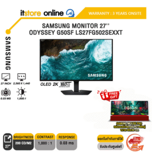 SAMSUNG MONITOR 27'' ODYSSEY G50SF LS27FG502SEXXT (OLED 2K 180Hz)/ประกัน 3 Years Onsite/BY ITSTORE-ONLINE