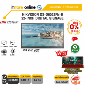[ผ่อน 0% 10 เดือน]HIKVISION DS-D6022FN-B 22-INCH DIGITAL SIGNAGE (IPS FHD 60Hz)/ประกัน 3 Years Onsite/BY ITSTORE-ONLINE